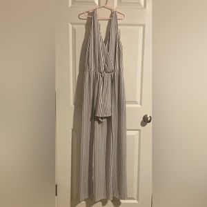 Black and white striped romper